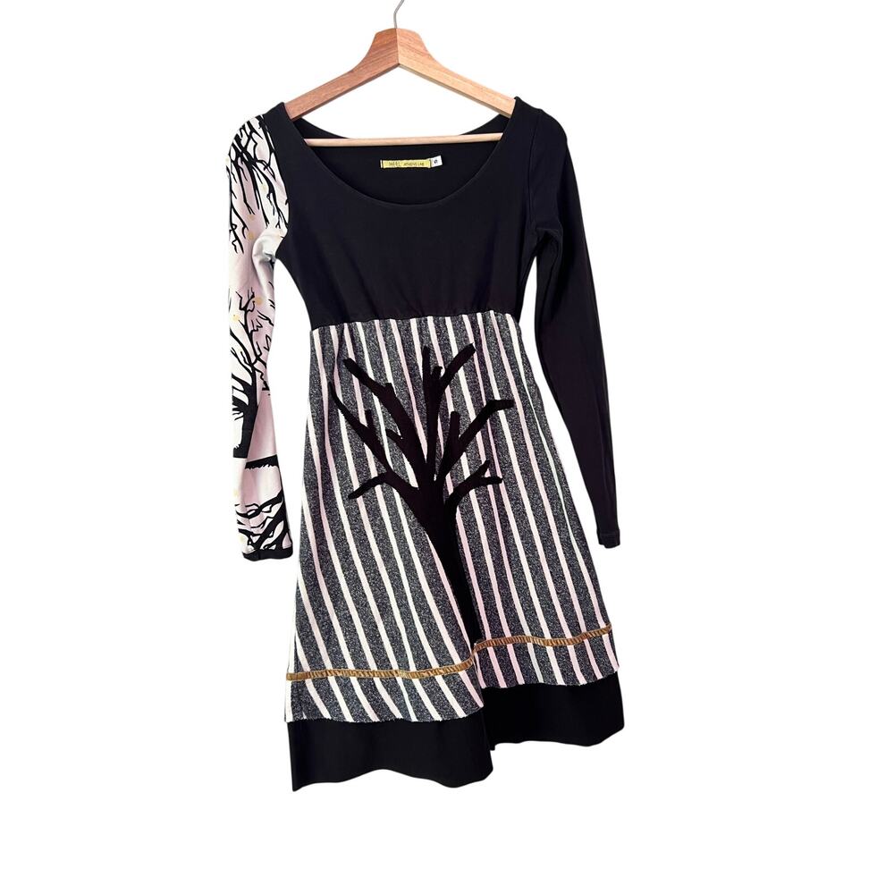 Heel Athens Lab Long Sleeve Midi Dress Small Tree Applique Unique